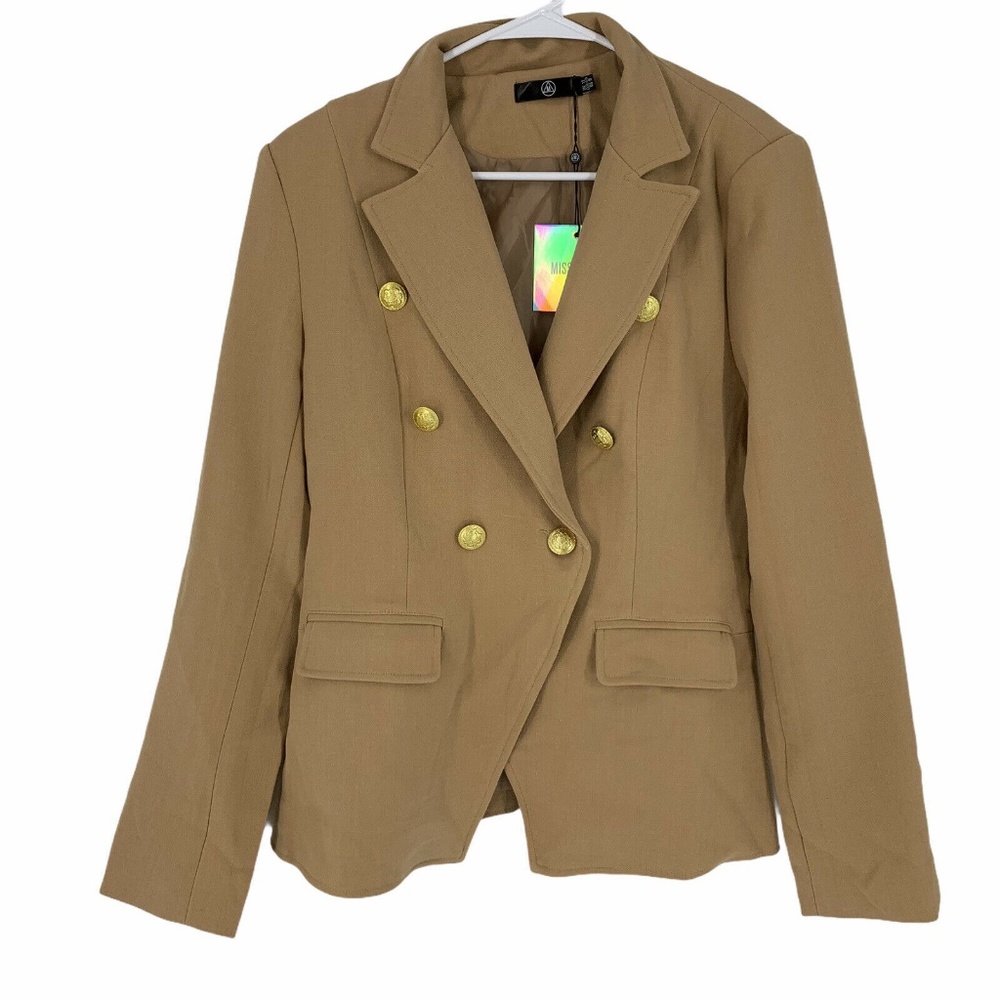 Missguided Double Breasted Military Blazer Jacket - Picture 4 of 12